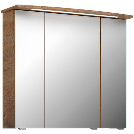 Spiegelschrank 82cm mit LED-Leuchte in Eiche Ribbeck SINTRA-66