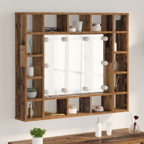 Spiegelschrank Altholz 91 x 15 x 76.5 cm Holzwerkstoff vidaXL