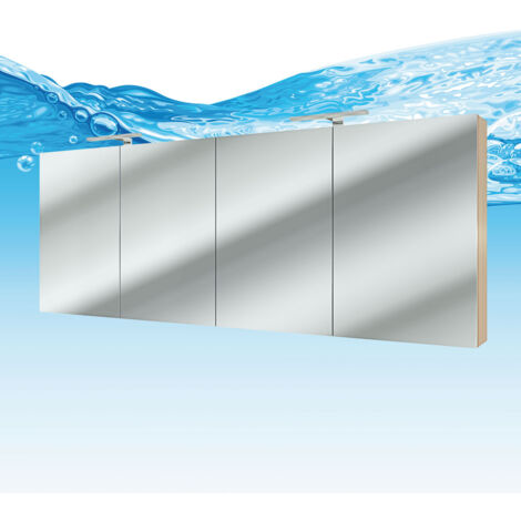 Spiegelschrank, Badspiegel, Badezimmer Spiegel City 200cm braun Eiche NEIN ohne LED-Beleuchtung