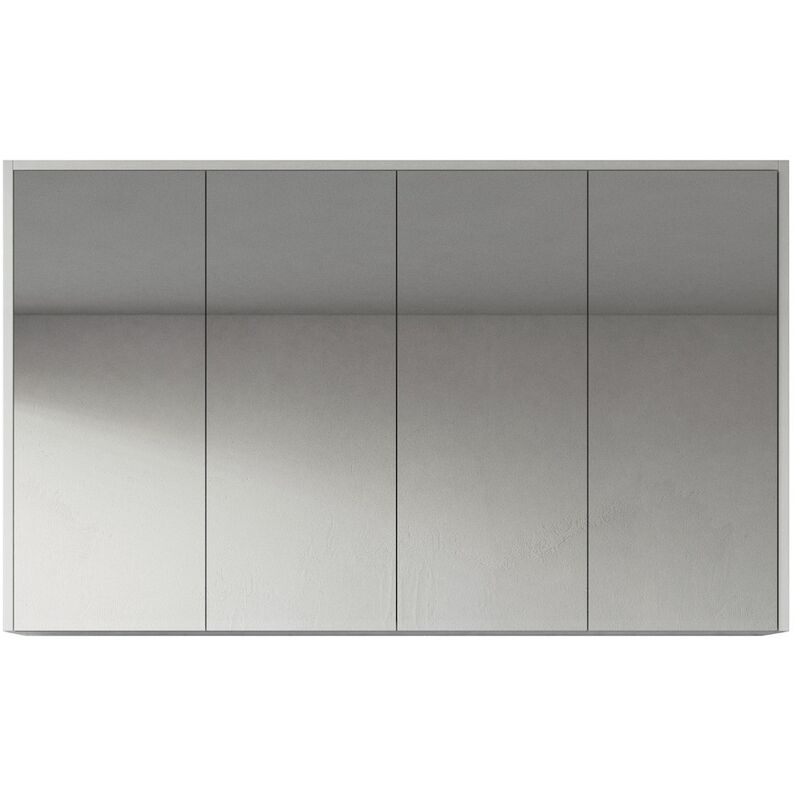 Badplaats - Spiegelschrank Cuba 120cm Hochglanz weiß - Schrank Spiegelschrank Spiegel Badezimmer Badmöbel Set Hängeschrank Badschrank