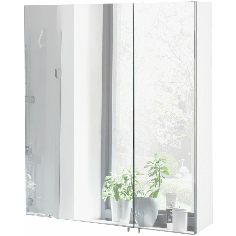 Lomadox Spiegelschrank DALIAN 04 weiß glanz, BxHxT ca. 60x70,7x16cm weiß  - Onlineshop ManoMano