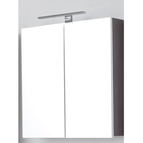 Spiegelschrank LISBOA-19 in Sardegna Rauchsilber mit Beleuchtung, B/H/T: ca. 60/67/18 cm
