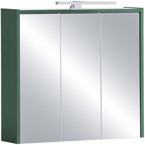 Spiegelschrank modern in grün mit LED-Beleuchtung ca. 65 cm breit LOANO-80