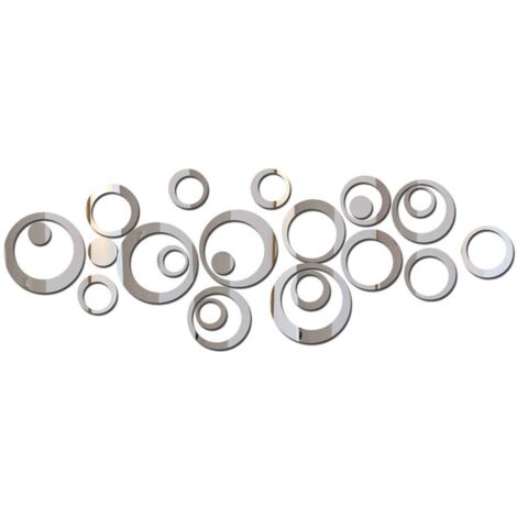 Spiegelset de diseño moderno, cristal decorativo acrílico, diamante, 23 tachuelas/juego, 3D, doe-het-zelf, zilver