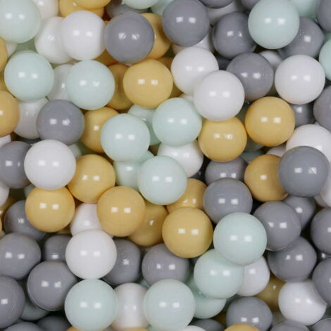 Spielbälle ø7cm 100Stk Weiß, Hellmint, Grau, Beige