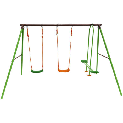 Spielgerüst aus Stahl Leo - 1,96 m - 3 Schaukeln