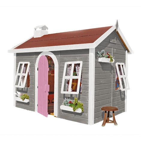 Spielhaus Garten Holz ALDEA- 255x170x207 - Großartige Qualität - CASAS GREEN HOUSE - Bemaltes Haus, Transport inklusive