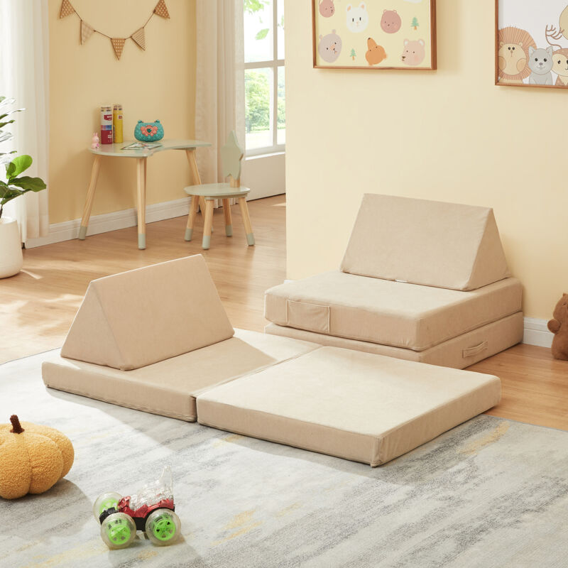 Spielsofa Norhulta 5-tlg. 120x66x46 Cm Cord Beige [en.casa]
