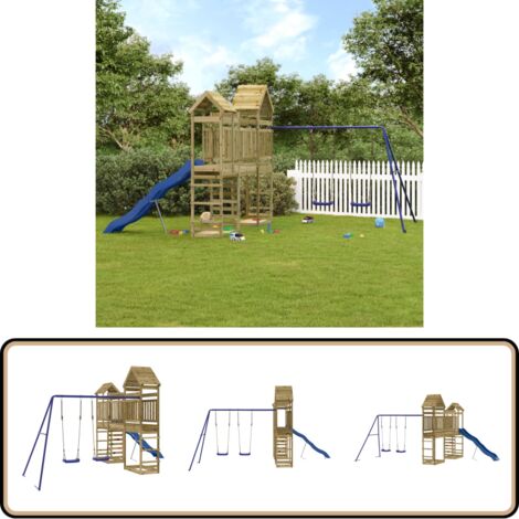 Spielturm Imprägniertes Kiefernholz - Holzspielgeräte - Kindergartenspaß - Spielturm - Kletterturm - Freiluftsspiel