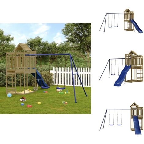 Spielturm Imprägniertes Kiefernholz - Holzspielgeräte - Spielturm - Kindermöbel - Gartenspiele - Rutschen