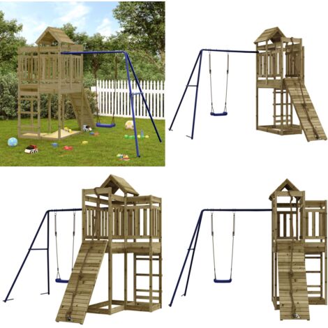 Spielturm Imprägniertes Kiefernholz - Holzspielgeräte - Spielturm - Kletterturm - Gartenmöbel - Gartengeräte - Home & Living