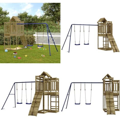 Spielturm Imprägniertes Kiefernholz - Holzspielgeräte - Spielturm - Kletterturm - Kindermöbel - Gartenspielplatz - Home & Living