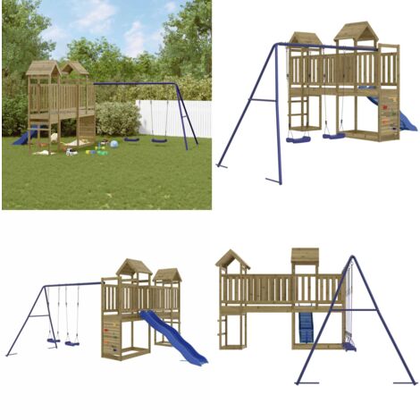 Spielturm Imprägniertes Kiefernholz - Holzspielplatz - Kindermöbel - Gartenspielgeräte - Spielturm - Rutsche - Home & Living