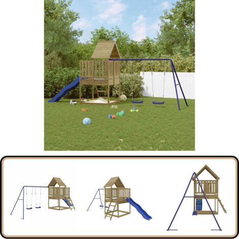 Spielturm Imprägniertes Kiefernholz - Holzspielplatz - Outdoor Spielgeräte - Gartenmöbel - Kindgerechtes Spielzeug - Spielturm