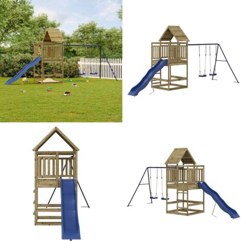 Spielturm Imprägniertes Kiefernholz - Holzspielplatz - Spielturm - Kiefernholz - Imprägnierte Holzkonstruktion - Freiluftsspielgerät - Home & Living