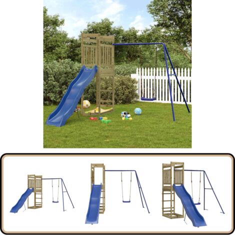 Spielturm Imprägniertes Kiefernholz - Holzspielplatz - Spielturm - Kiefernholz - Rutsche - Schaukel