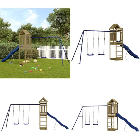 Spielturm Imprägniertes Kiefernholz - Holzspielplatz - Spielturm - Kiefernholzspeilplatz - Gartenspielplatz - Kindgerechtes Spielset - Home & Living