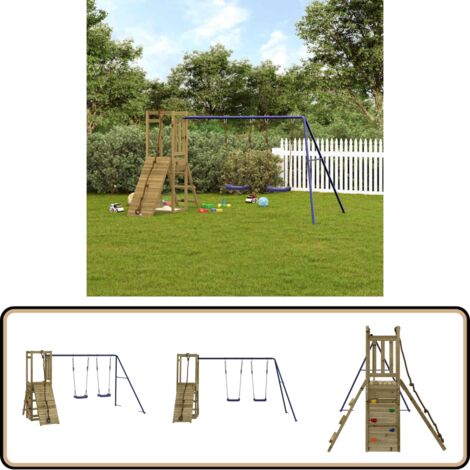 Spielturm Imprägniertes Kiefernholz - Holzspielplatz - Spielturm - Kletterturm - Klettergerät - Kiefernholz