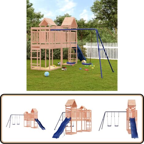 Spielturm Massivholz Douglasie - Holzspielgeräte - Spielturm - Kinderspielplatz - Gartenmöbel - Doppel-Schaukel