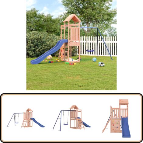 Spielturm Massivholz Douglasie - Holzspielplatz - Gartenspielplatz - Spielturm - Rutsche - Schaukelset