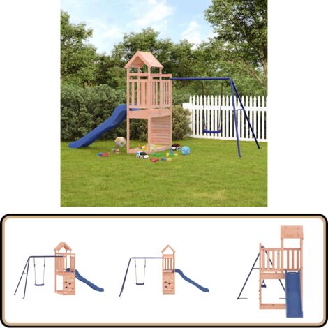 Spielturm Massivholz Douglasie - Holzspielplatz - Kletterturm - Rutsche - Schaukelset - Spielgerät