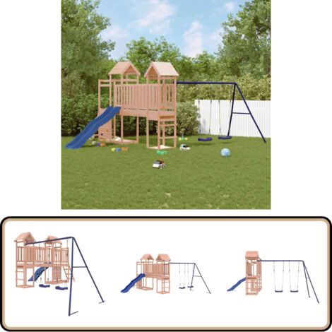 Spielturm Massivholz Douglasie - Holzspielplatz - Outdoor Spielgeräte - Gartenmöbel Kindgerecht - Spielturm - Rutschen