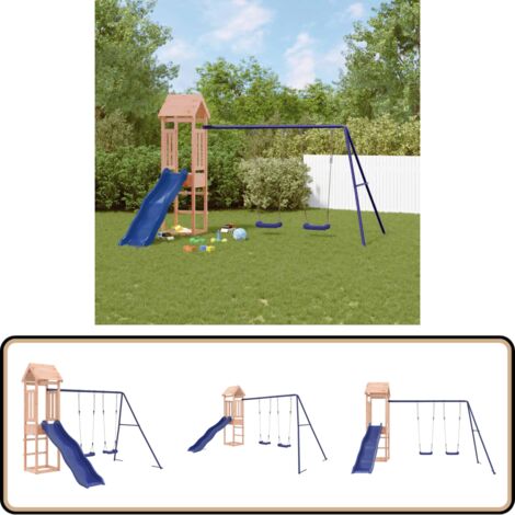 Spielturm Massivholz Douglasie - Holzspielplatz - Spielturm - Douglasienholz - Rutsche - Schaukelset