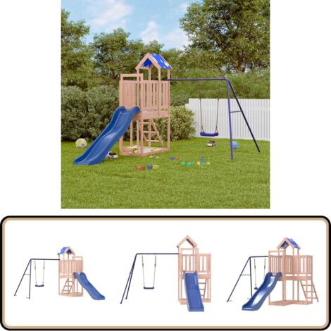Spielturm Massivholz Douglasie - Holzspielturm - Kinderspielgeräte - Spielturm Mit Rutsche - Freiluftsspielplatz - Gartenmöbel