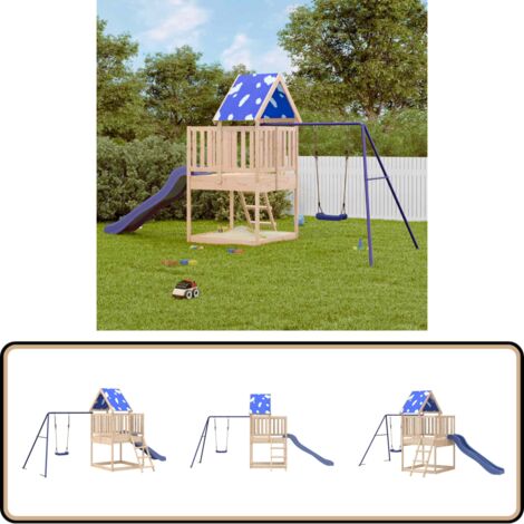 Spielturm Massivholz Kiefer - Holzspielgeräte - Spielturm - Kiefernholzturm - Freiluftsspielplatz - Kinderschwingset