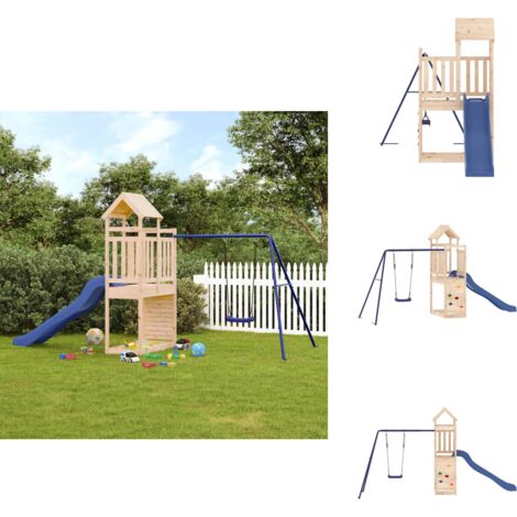 Spielturm Massivholz Kiefer - Holzspielplatz - Kiefernholzspeilplatz - Spielturm - Kinderschwingset - Freispielgerät