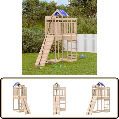 Spielturm Massivholz Kiefer - Holzspielplatz - Spielturm - Kiefernholz - Kinderspielgeräte - Outdoorspiele