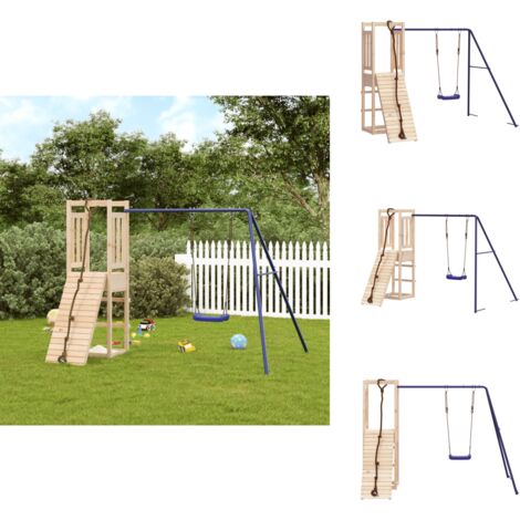 Spielturm Massivholz Kiefer - Holzspielplatz - Spielturm - Kiefernholz - Kletterturm - Kletterwand
