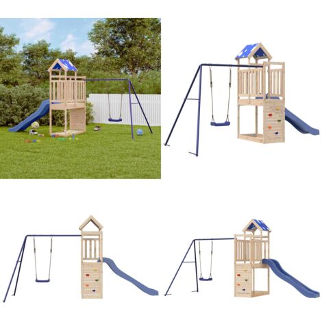 Spielturm Massivholz Kiefer - Kletterturm - Spielplatz für Kinder