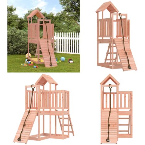 Spielturm mit Kletterwand Massivholz Douglasie - Holzspielplatz - Outdoor Spielgeräte - Kinderspielhaus - Spielturm - Kletterwand - Home & Living