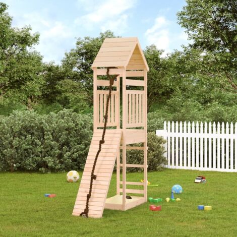 Spielturm mit Kletterwand Massivholz Kiefer vidaXL
