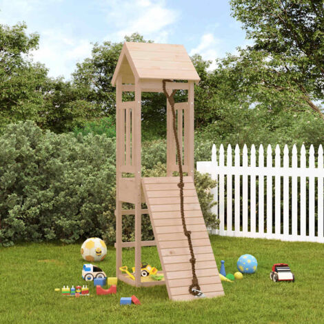 Spielturm mit Kletterwand Massivholz Kiefer vidaXL