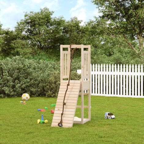 Spielturm mit Kletterwand，Klettergerüst，Kletterturm Massivholz Kiefer CCA694158
