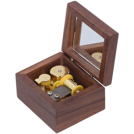 Spieluhr aus Walnussholz mit Uhrwerk, handgefertigtes Holzgeschenk zum Valentinstag oder Geburtstag