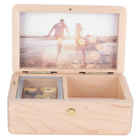 Spieluhr mit Foto aus Holz – Originelles Geschenk für Weihnachten, Valentinstag und Geburtstage