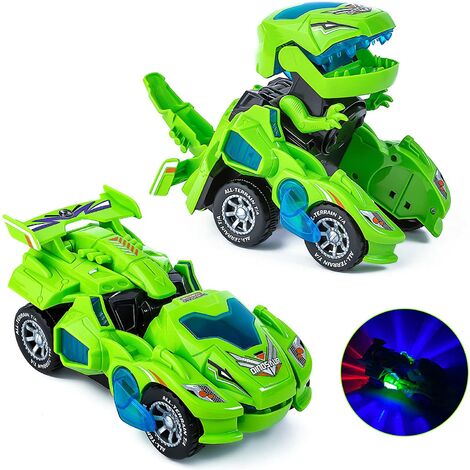 Led Spielzeug Auto Dinosaurier Transformieren Rennauto Geschenk mit Lichter· 