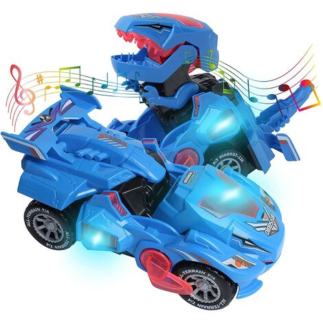 LED Musik Licht Elektronisches Transformer Dinosaurier Auto Roboter Spielzeug 
