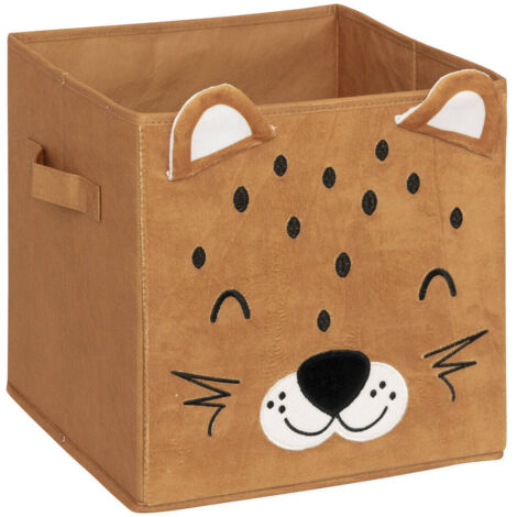 Spielzeugkiste mit Griffen LEOPARD, 29 x 29 x 29 cm