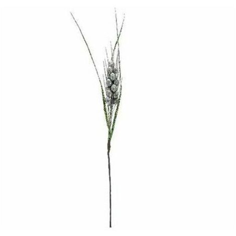 Spiga natalizia con foglie  15 cm - colore argento - addobbo decorazione natale