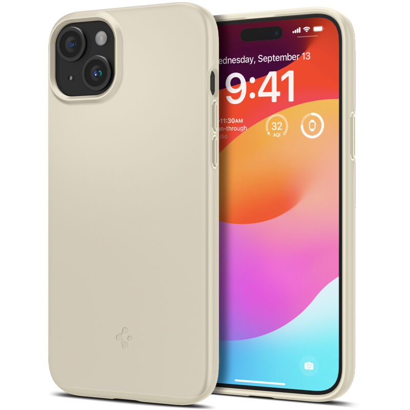 Spigen Beige Iphone 15 Plus Thin Fit Schutzhülle