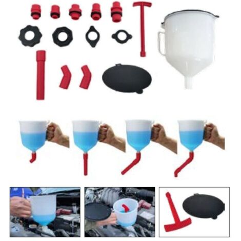 Spill Free Funnel Kit (Spill Proof Coolant Filler Flush Bleeding Burping)