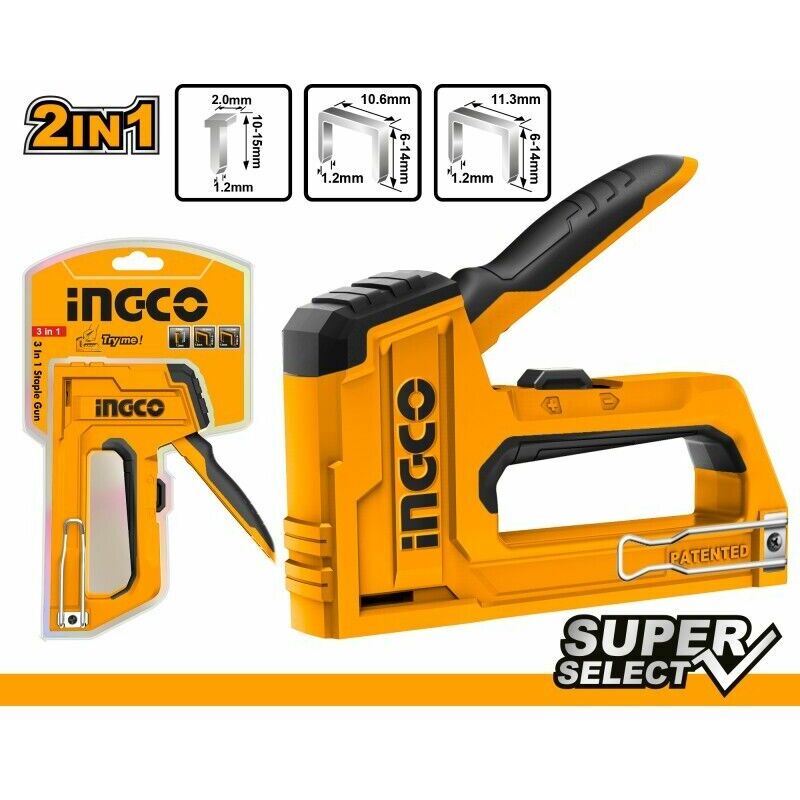 Image of Spillatrice Graffatrice Chiodatrice Ingco manuale per legno regolabile - 2 in 1