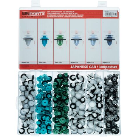 Spille e clip dedicate alle auto giapponesi - Set da 300 pezzi.