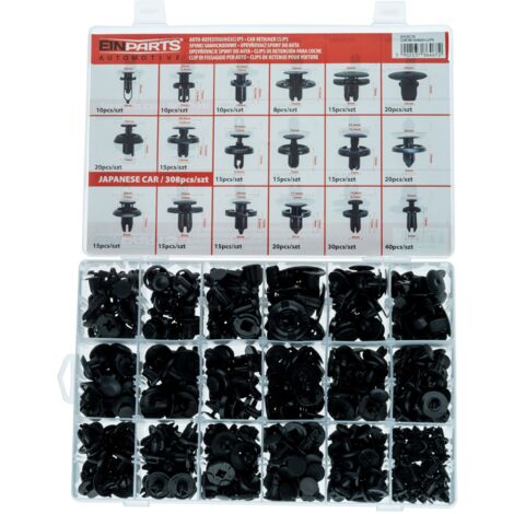 Spille e clip dedicate alle auto giapponesi - Set da 308 pezzi.