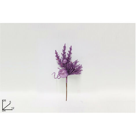 SPILLONE CON MELA GLITTERATA DIMENSIONE CM 26 COLORE LILLA