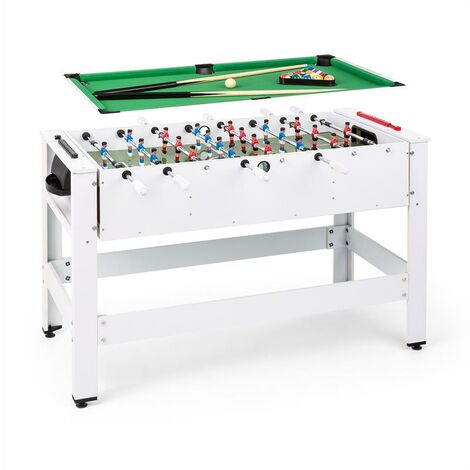 Spin table de jeux 2-en-1 billard Kicker, rotatif à 180° , pièce de jeu, blanche - Blanc - Blanc